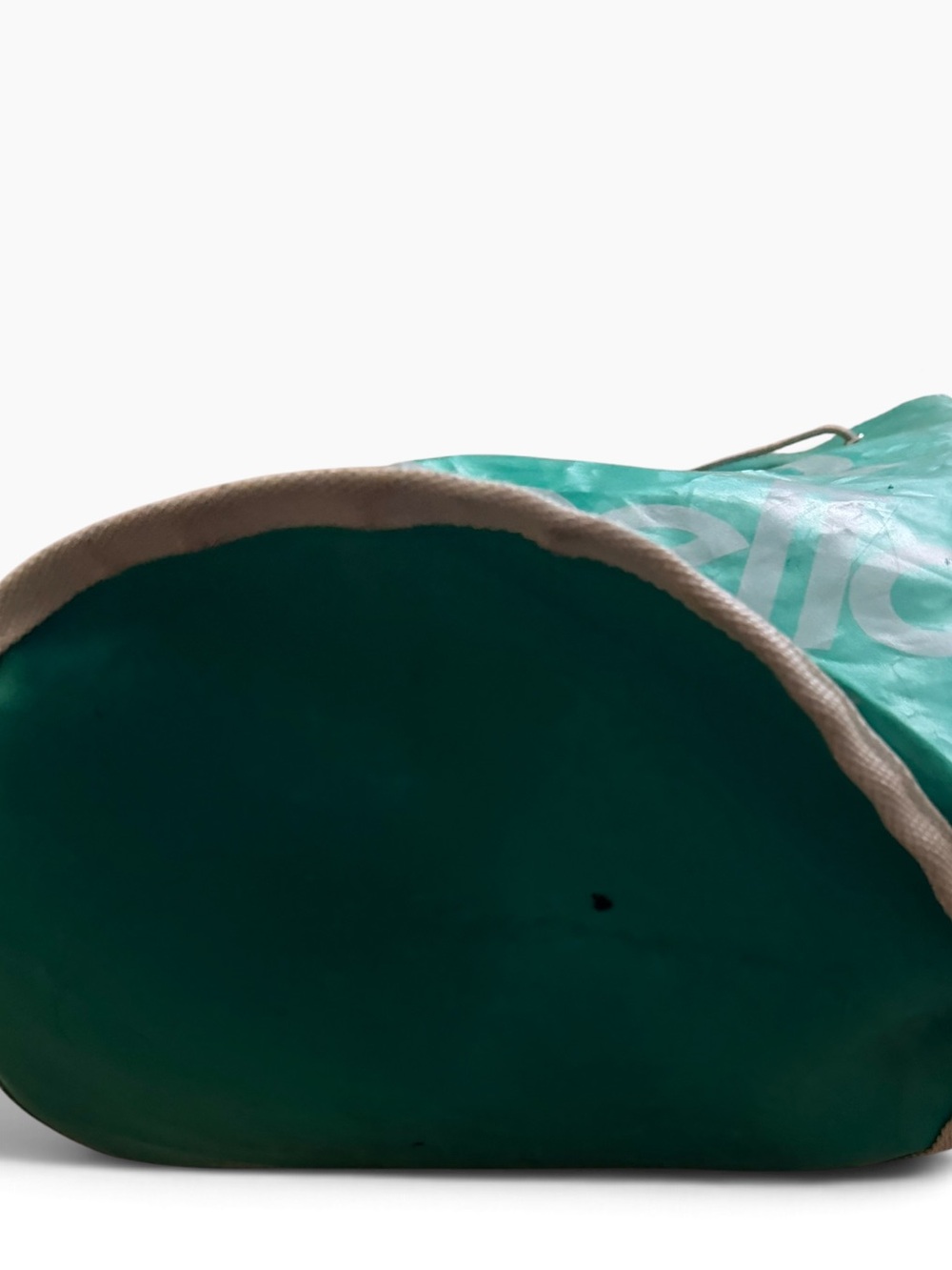 Rare vintage United Colors Of Benetton Teal Drawstring Tote with Logo - Picture 3 of 3